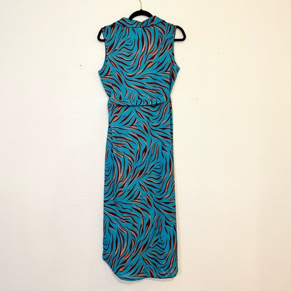 Teal Tiger Print Dress - Picture 2 of 9